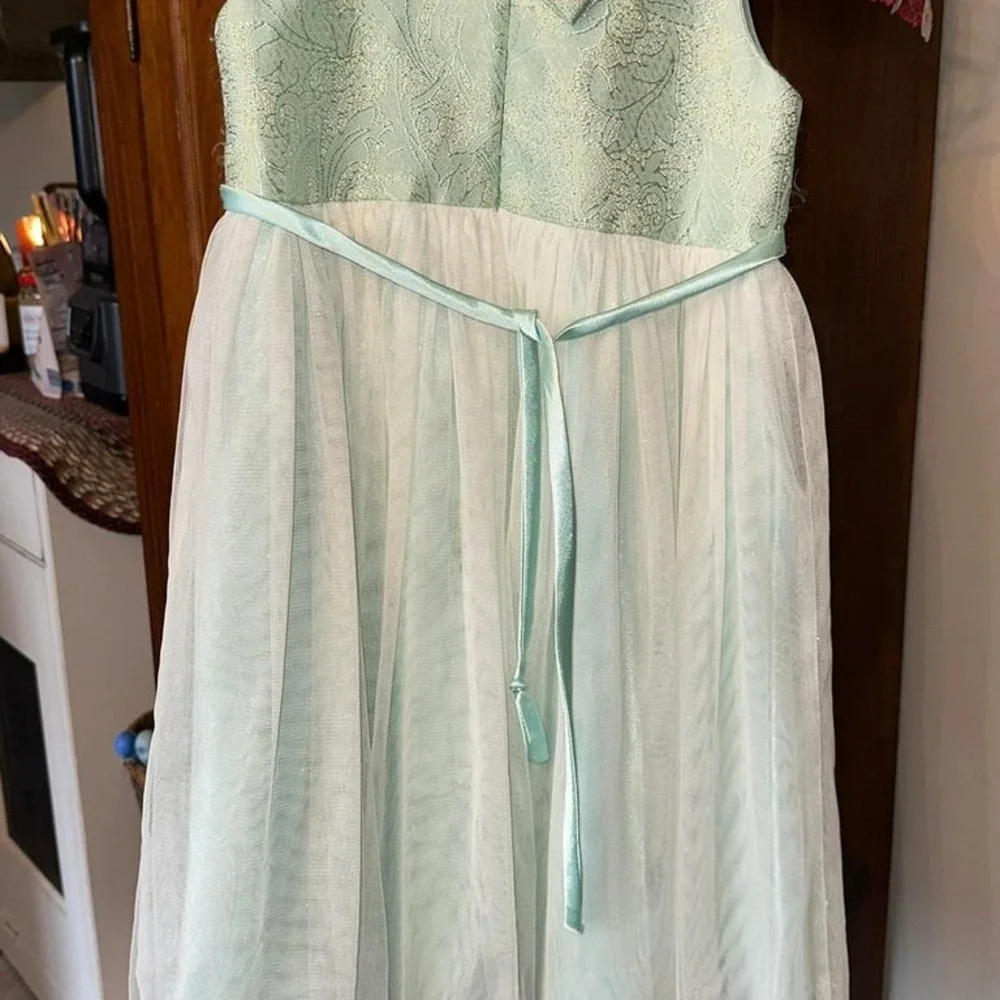 Lace Overlay Girls Dress Size 6 Formal Party Special Occasion Mint‎ Green